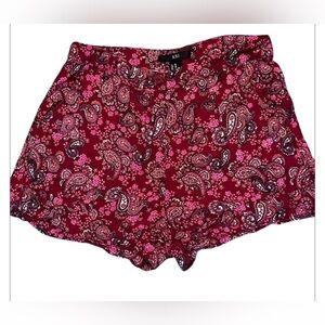 Forever 21 Pink Paisley Print Hemmed Cuff Shorts‎ Size XS
